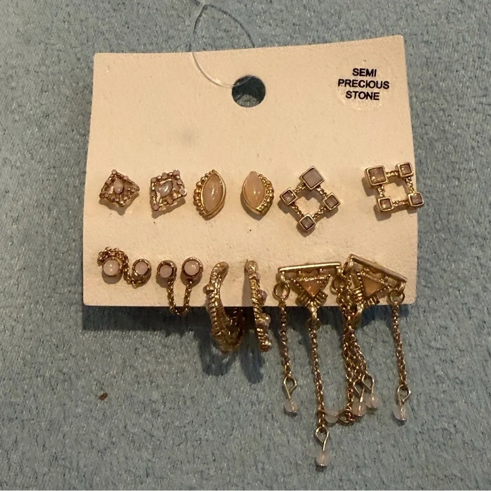 Free people Semi Precious stone  6 piece earring  set